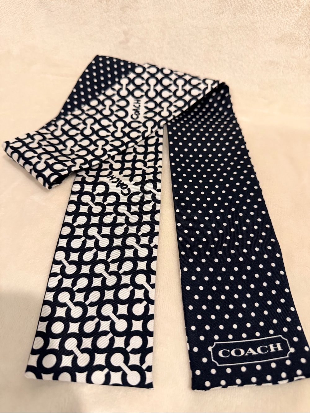 Coach OP Art Dot Ponytail Scarf